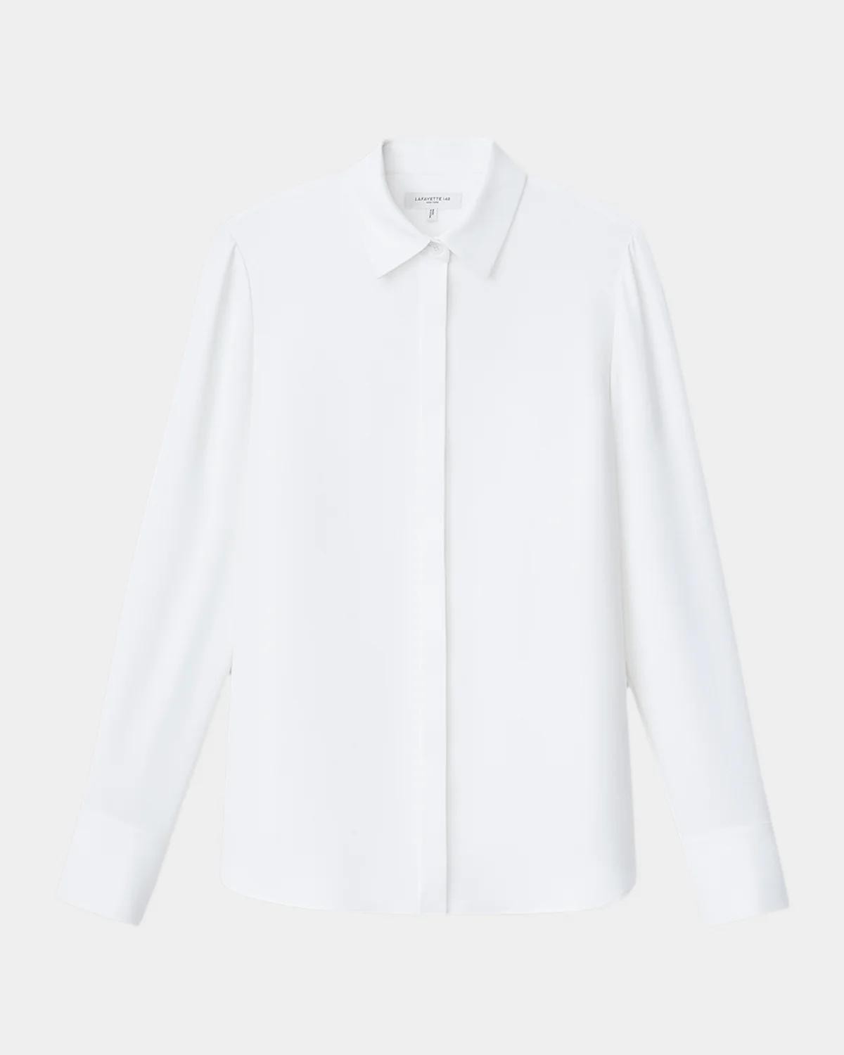 Lafayette 148 New York Scottie Silk Georgette Blouse