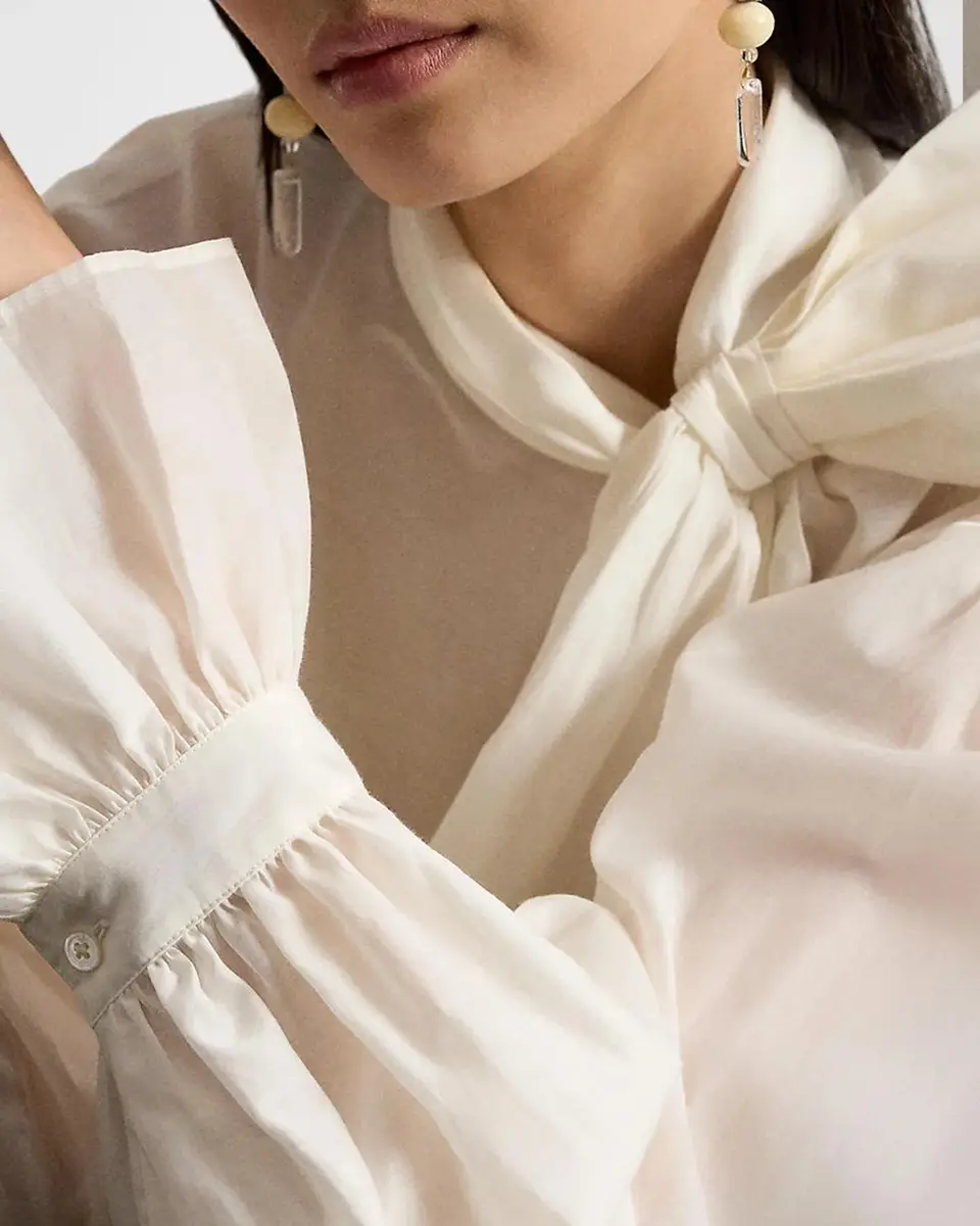 Polo Ralph Lauren Tieneck Cotton-Silk Organdy Shirt | Thumbnail 5 Polo Ralph Lauren Tieneck Cotton-Silk Organdy Shirt | Thumbnail 5