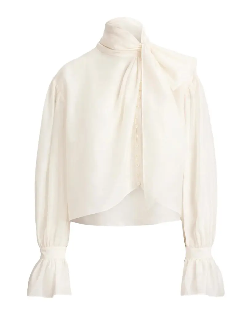 Polo Ralph Lauren Tieneck Cotton-Silk Organdy Shirt