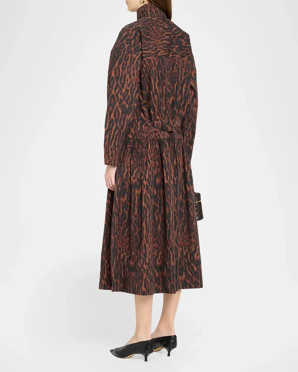 Ganni Printed Stretch Cotton-Blend Utility Midi Dress | Thumbnail 3 Ganni Printed Stretch Cotton-Blend Utility Midi Dress | Thumbnail 3