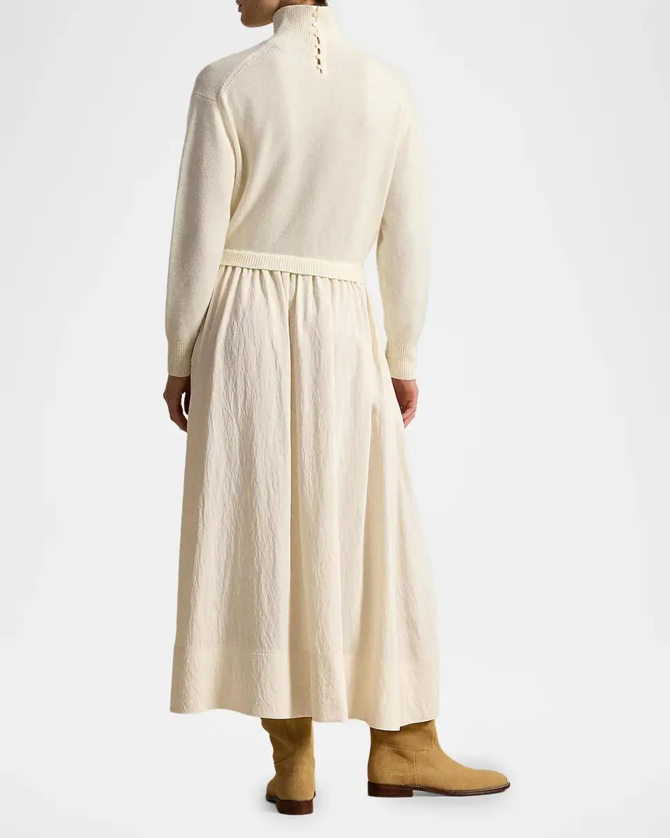 Polo Ralph Lauren Wool & Crepe Maxi Dress | Thumbnail 3