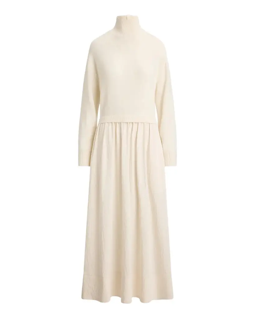 Polo Ralph Lauren Wool & Crepe Maxi Dress