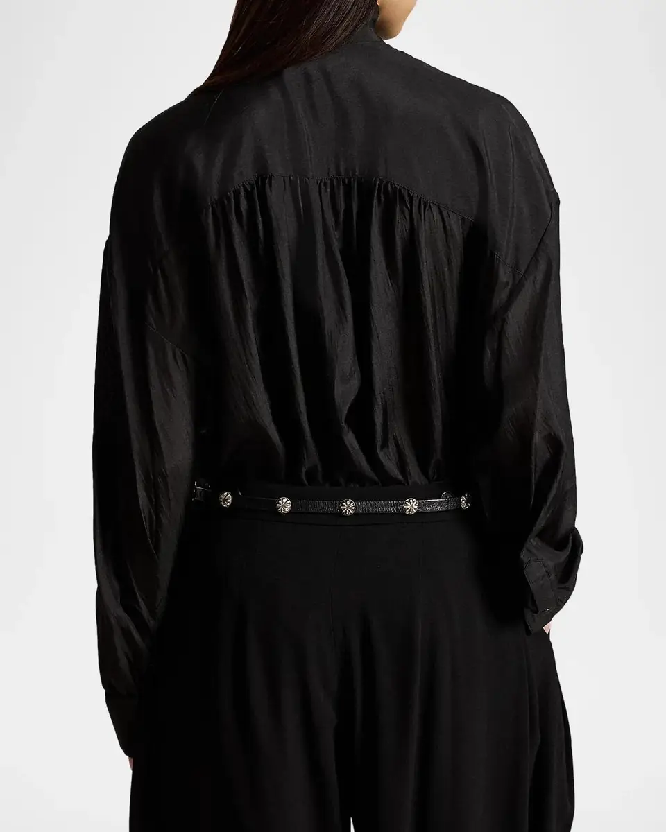 Polo Ralph Lauren Silk Habutai Ruffle Shirt | Thumbnail 3 Polo Ralph Lauren Silk Habutai Ruffle Shirt | Thumbnail 3