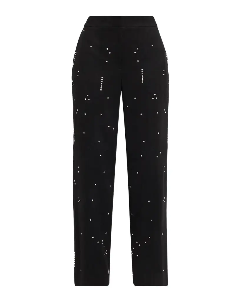 Elie Tahari The Amara Rhinestone Straight-Leg Pants