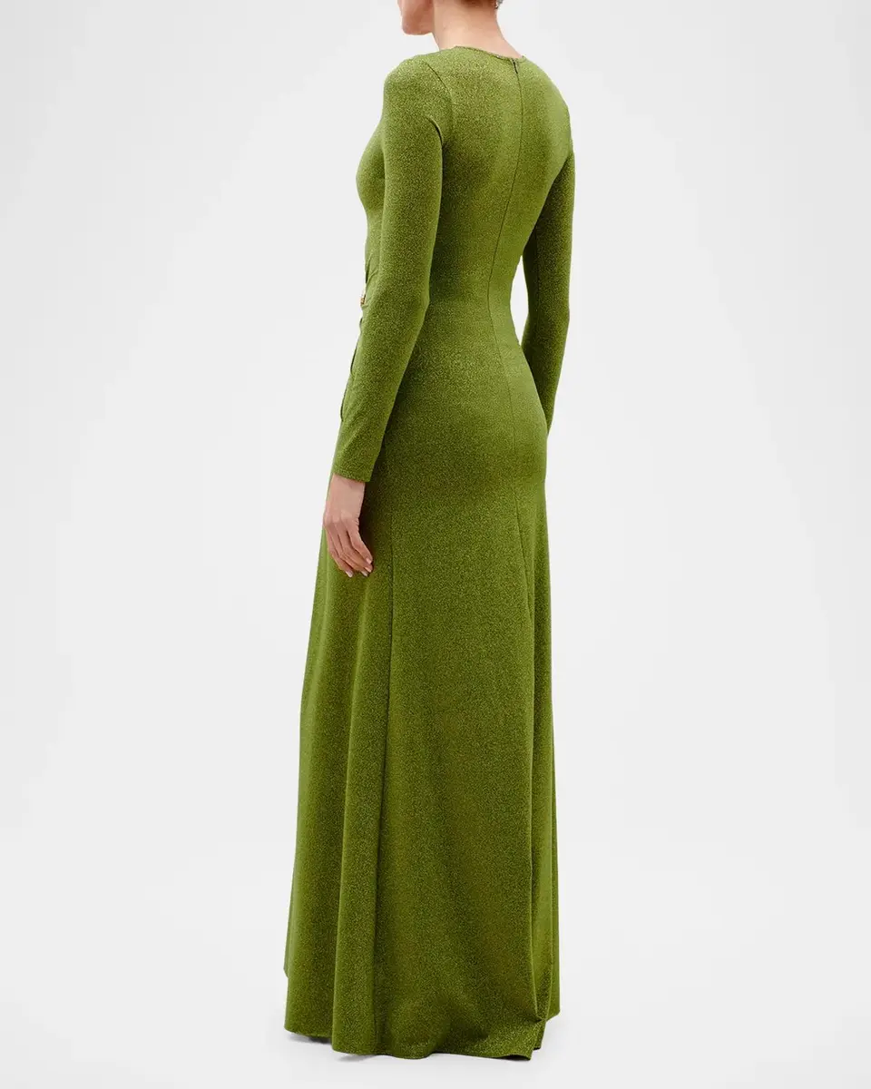 Silvia Tcherassi Melany Metallic A-Line Gown | Thumbnail 3 Silvia Tcherassi Melany Metallic A-Line Gown | Thumbnail 3