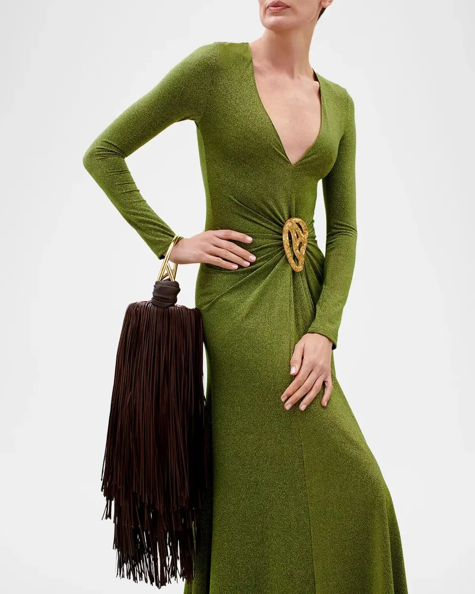 Silvia Tcherassi Melany Metallic A-Line Gown | Thumbnail 4 Silvia Tcherassi Melany Metallic A-Line Gown | Thumbnail 4