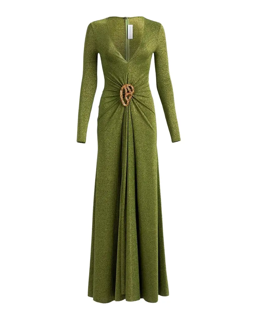 Silvia Tcherassi Melany Metallic A-Line Gown