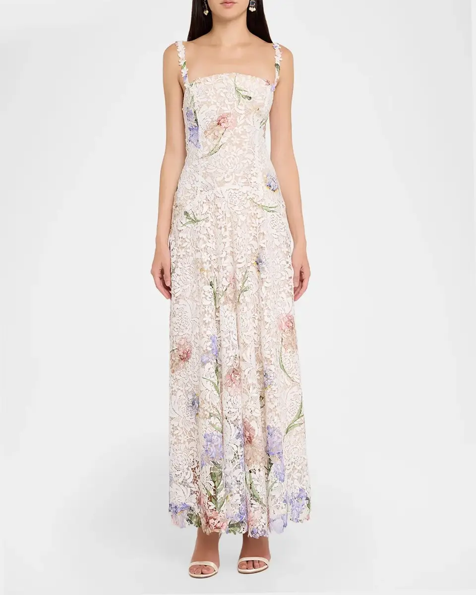 Oscar de la Renta Dégradé Iris Guipure Sleeveless Dress | Thumbnail 2 Oscar de la Renta Dégradé Iris Guipure Sleeveless Dress | Thumbnail 2