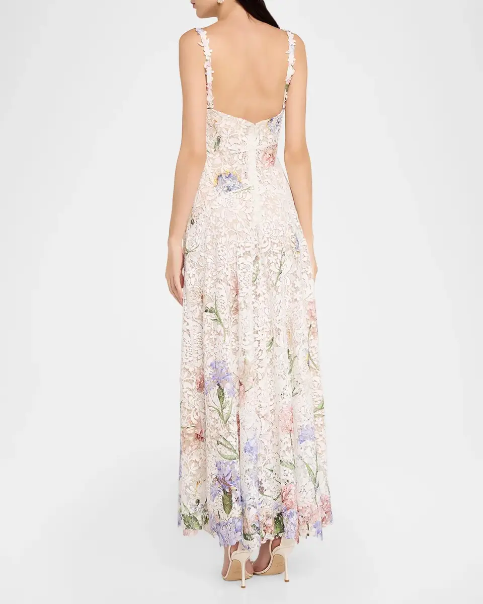 Oscar de la Renta Dégradé Iris Guipure Sleeveless Dress | Thumbnail 3 Oscar de la Renta Dégradé Iris Guipure Sleeveless Dress | Thumbnail 3