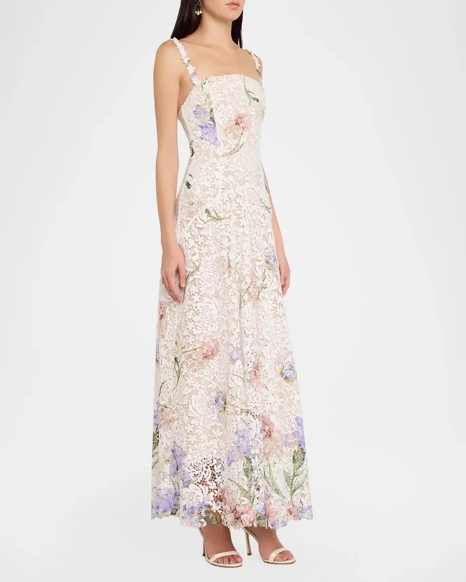 Oscar de la Renta Dégradé Iris Guipure Sleeveless Dress | Thumbnail 4 Oscar de la Renta Dégradé Iris Guipure Sleeveless Dress | Thumbnail 4
