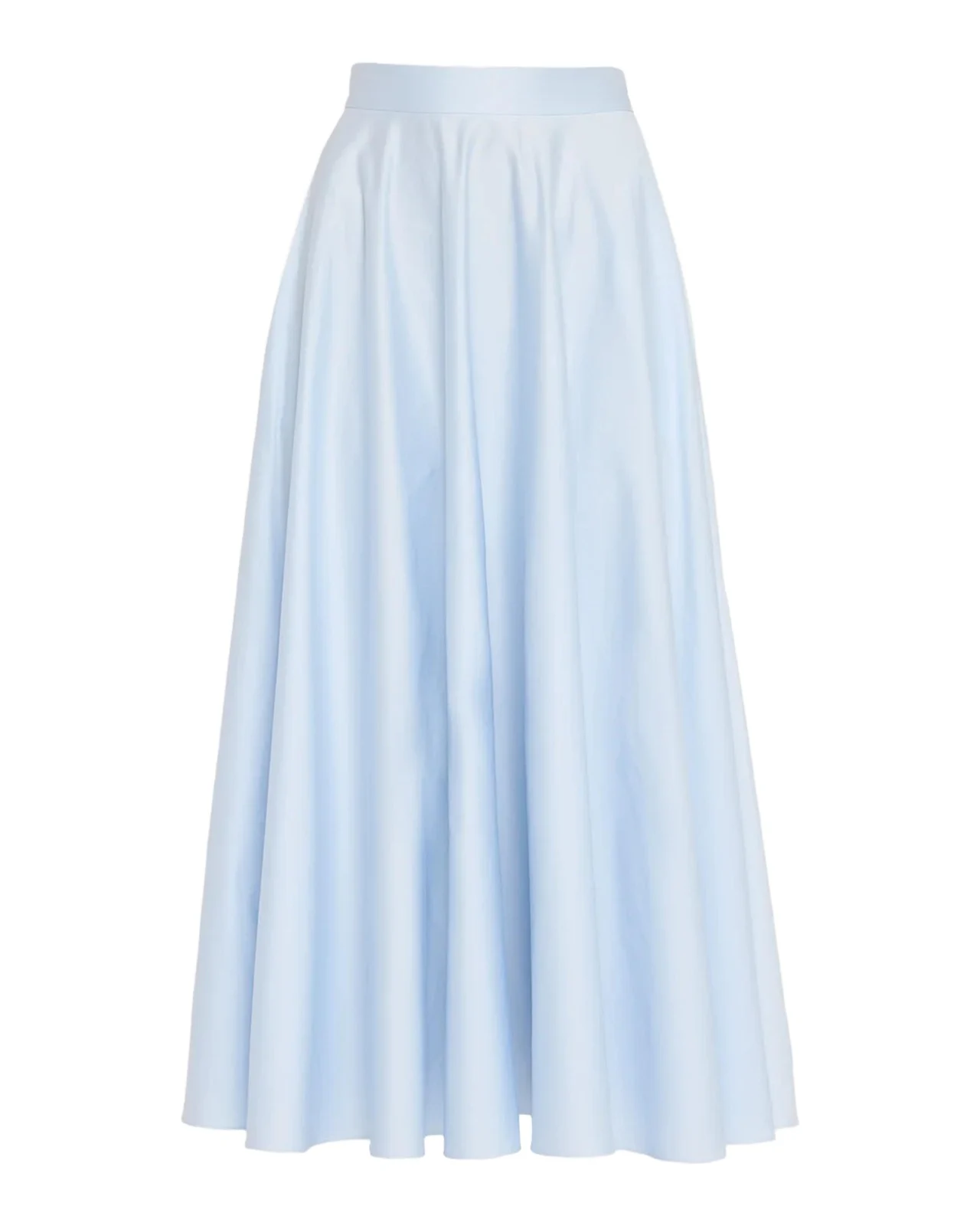 Oscar de la Renta Cotton Poplin Sateen Midi Circle Skirt