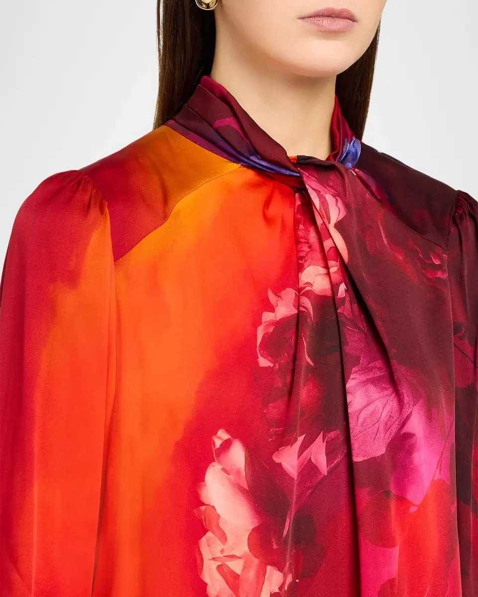 Elie Tahari The Lola Gradient Floral Silk-Blend Blouse | Thumbnail 5 Elie Tahari The Lola Gradient Floral Silk-Blend Blouse | Thumbnail 5