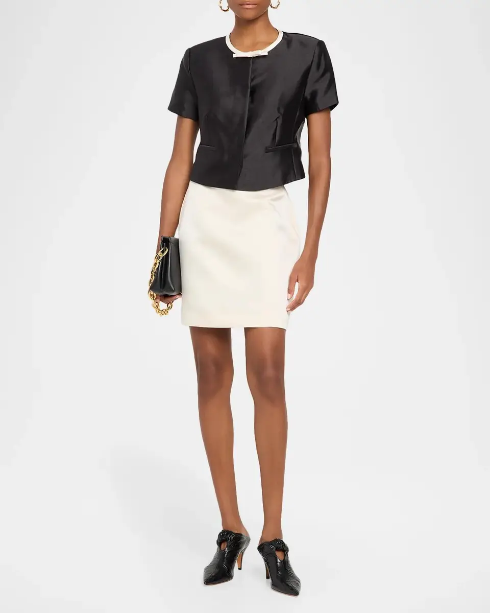 Simkhai Naelle Short-Sleeve Satin Top | Thumbnail 2 Simkhai Naelle Short-Sleeve Satin Top | Thumbnail 2
