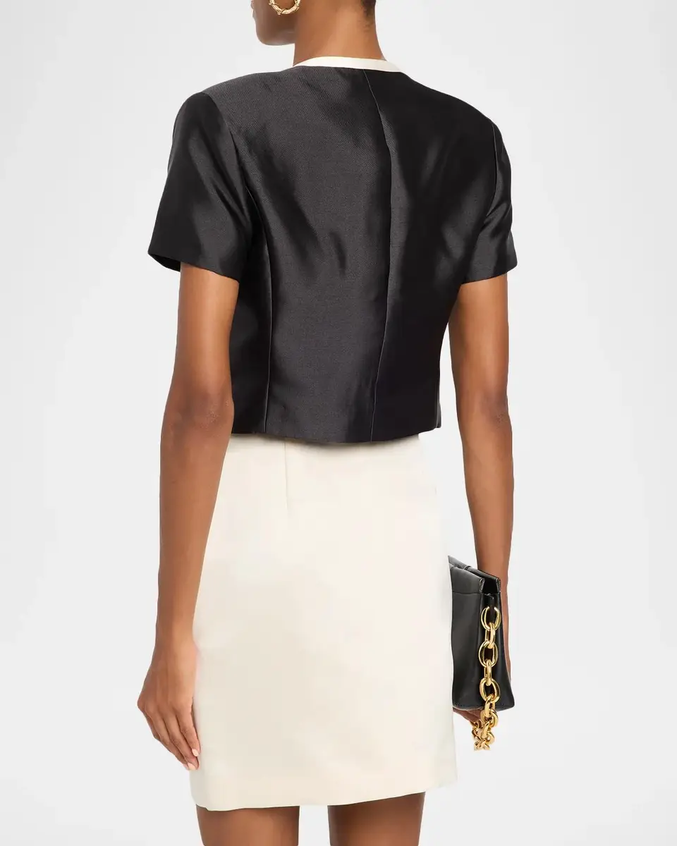 Simkhai Naelle Short-Sleeve Satin Top | Thumbnail 3 Simkhai Naelle Short-Sleeve Satin Top | Thumbnail 3