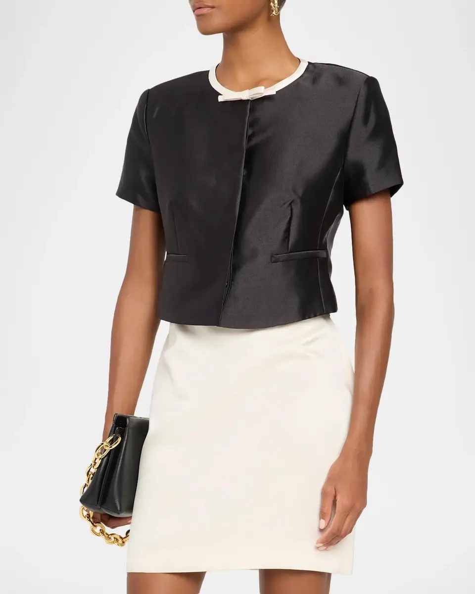 Simkhai Naelle Short-Sleeve Satin Top | Thumbnail 4 Simkhai Naelle Short-Sleeve Satin Top | Thumbnail 4