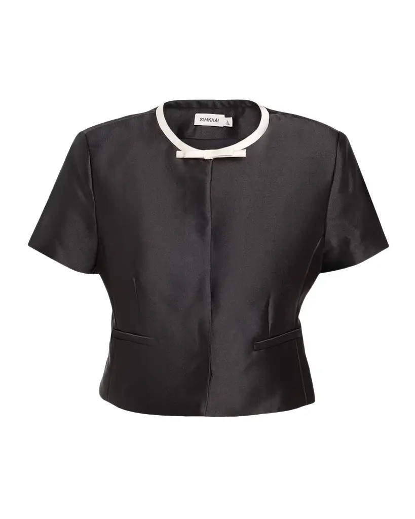 Naelle Short-Sleeve Satin Top Naelle Short-Sleeve Satin Top
