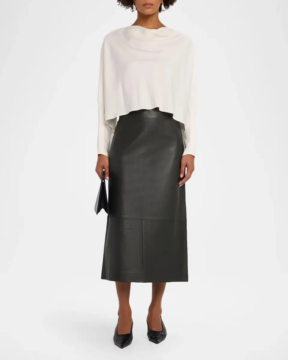 Simkhai Bearitz Draped Cowl-Neck Satin Top | Thumbnail 2 Simkhai Bearitz Draped Cowl-Neck Satin Top | Thumbnail 2