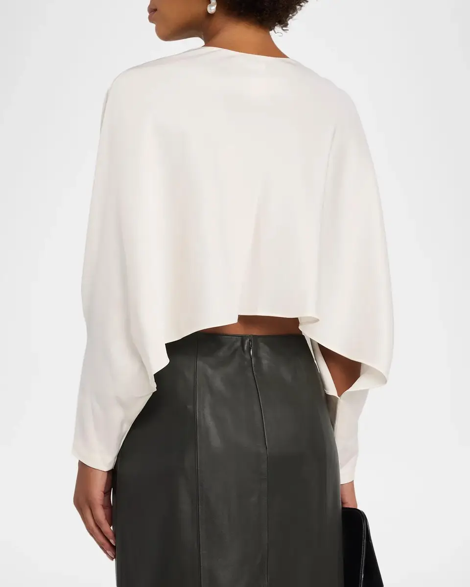 Simkhai Bearitz Draped Cowl-Neck Satin Top | Thumbnail 3 Simkhai Bearitz Draped Cowl-Neck Satin Top | Thumbnail 3