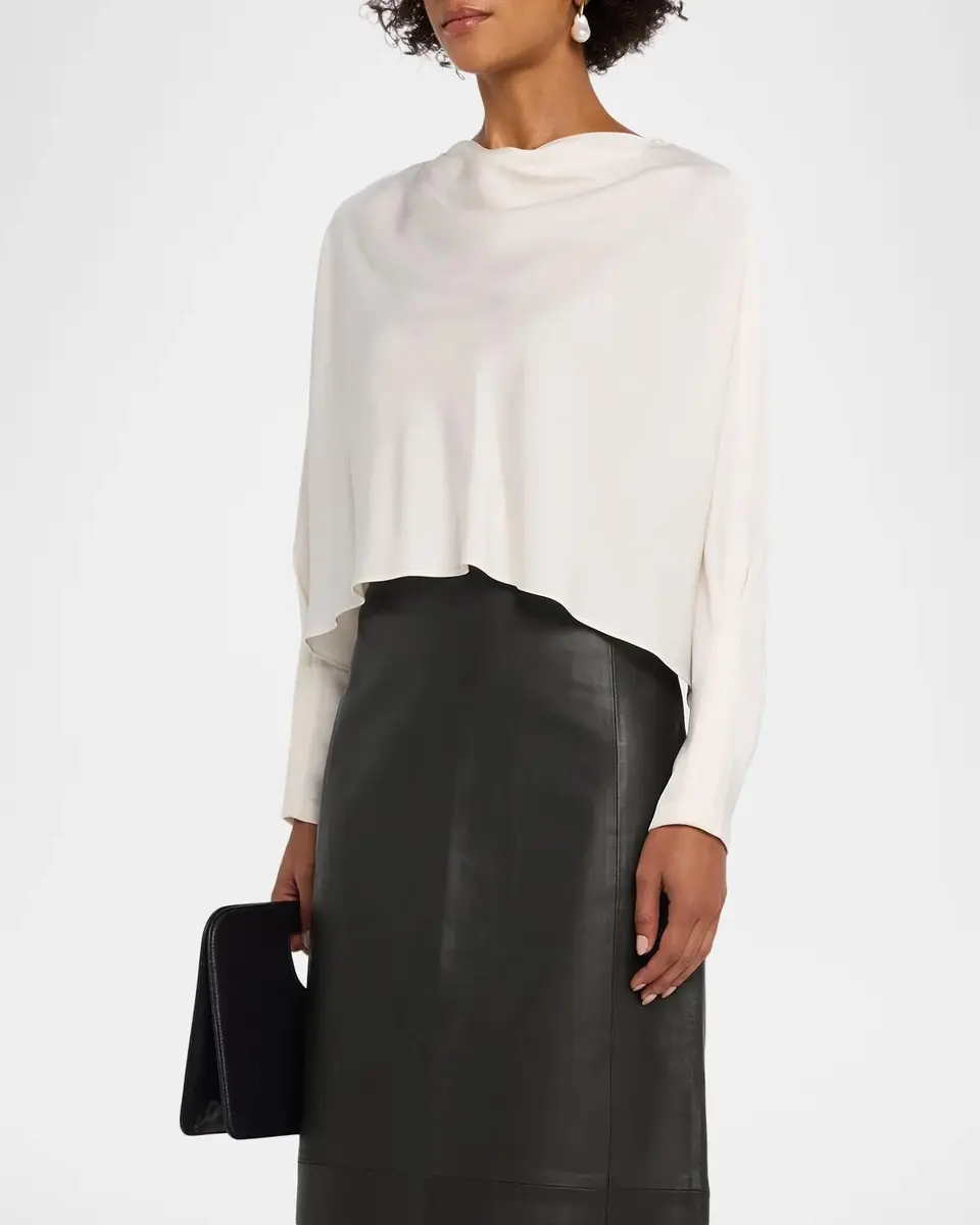 Simkhai Bearitz Draped Cowl-Neck Satin Top | Thumbnail 4 Simkhai Bearitz Draped Cowl-Neck Satin Top | Thumbnail 4