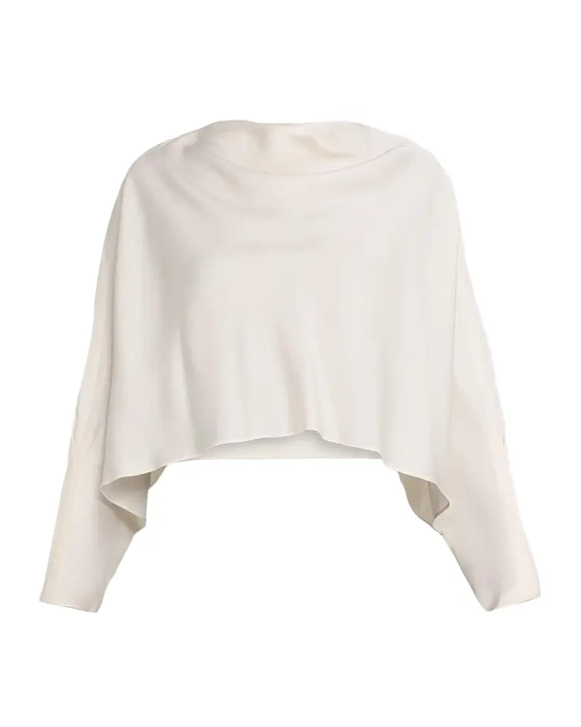 Simkhai Bearitz Draped Cowl-Neck Satin Top