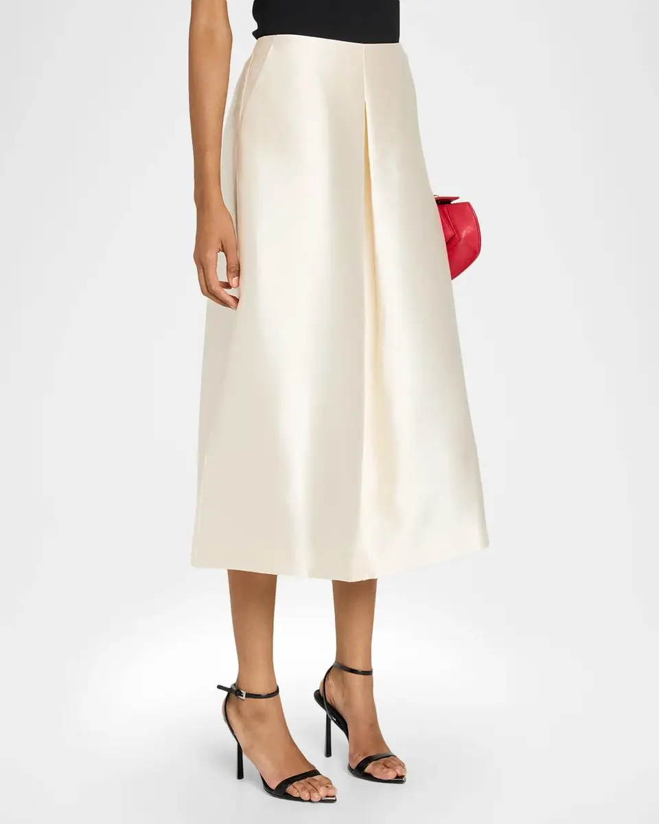 Simkhai Vexa Satin Midi Skirt | Thumbnail 4