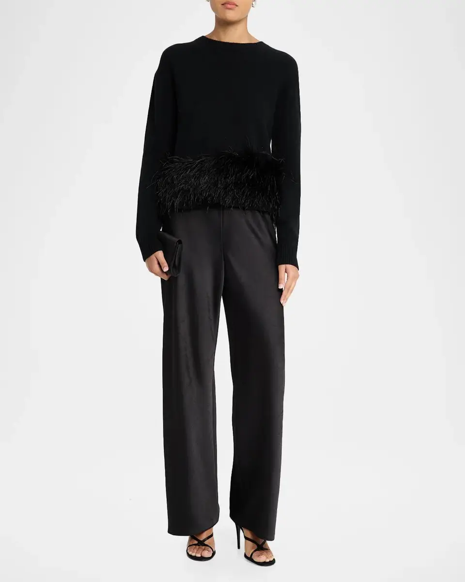 Ramy Brook Lana Feather Trim Wool-Blend Top | Thumbnail 2 Ramy Brook Lana Feather Trim Wool-Blend Top | Thumbnail 2