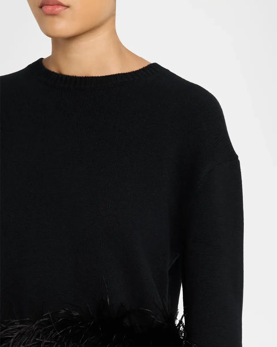 Ramy Brook Lana Feather Trim Wool-Blend Top | Thumbnail 5 Ramy Brook Lana Feather Trim Wool-Blend Top | Thumbnail 5