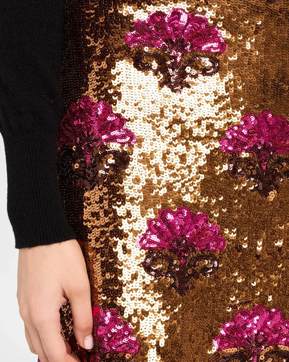 Elie Tahari The Emersyn Floral-Motif Sequined Midi Skirt | Thumbnail 5 Elie Tahari The Emersyn Floral-Motif Sequined Midi Skirt | Thumbnail 5