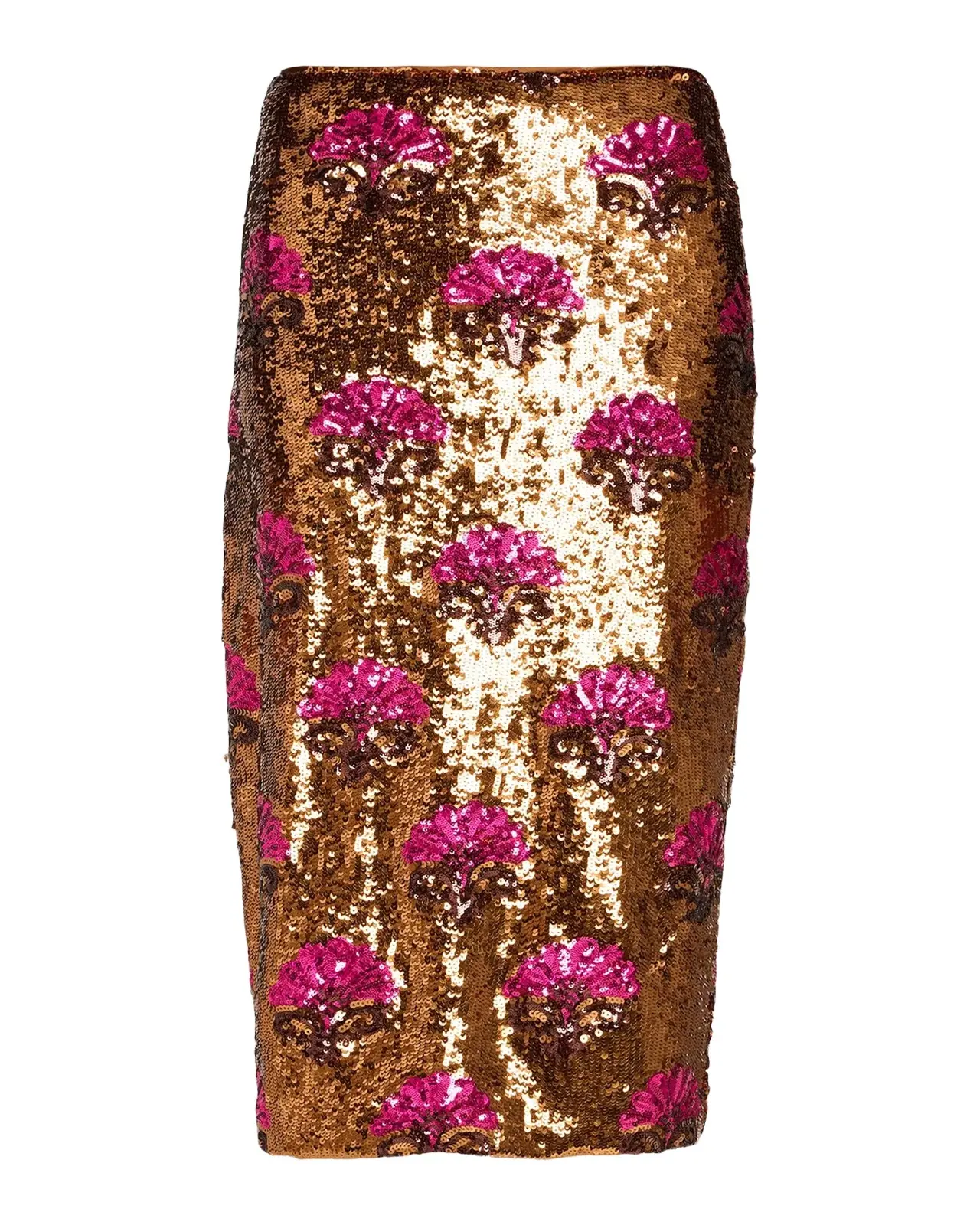 Elie Tahari The Emersyn Floral-Motif Sequined Midi Skirt