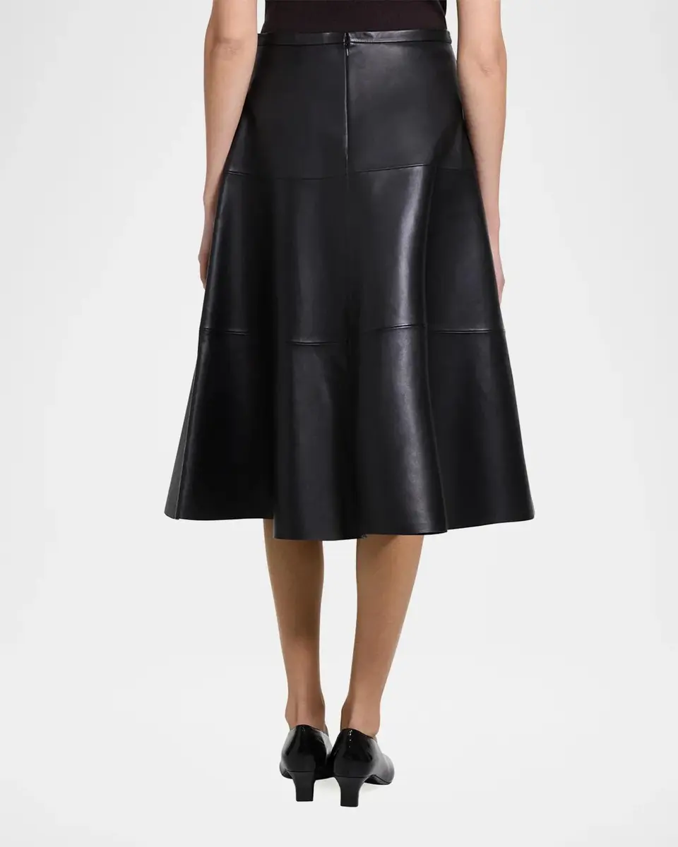 Theory Leather Midi Circle Skirt | Thumbnail 3