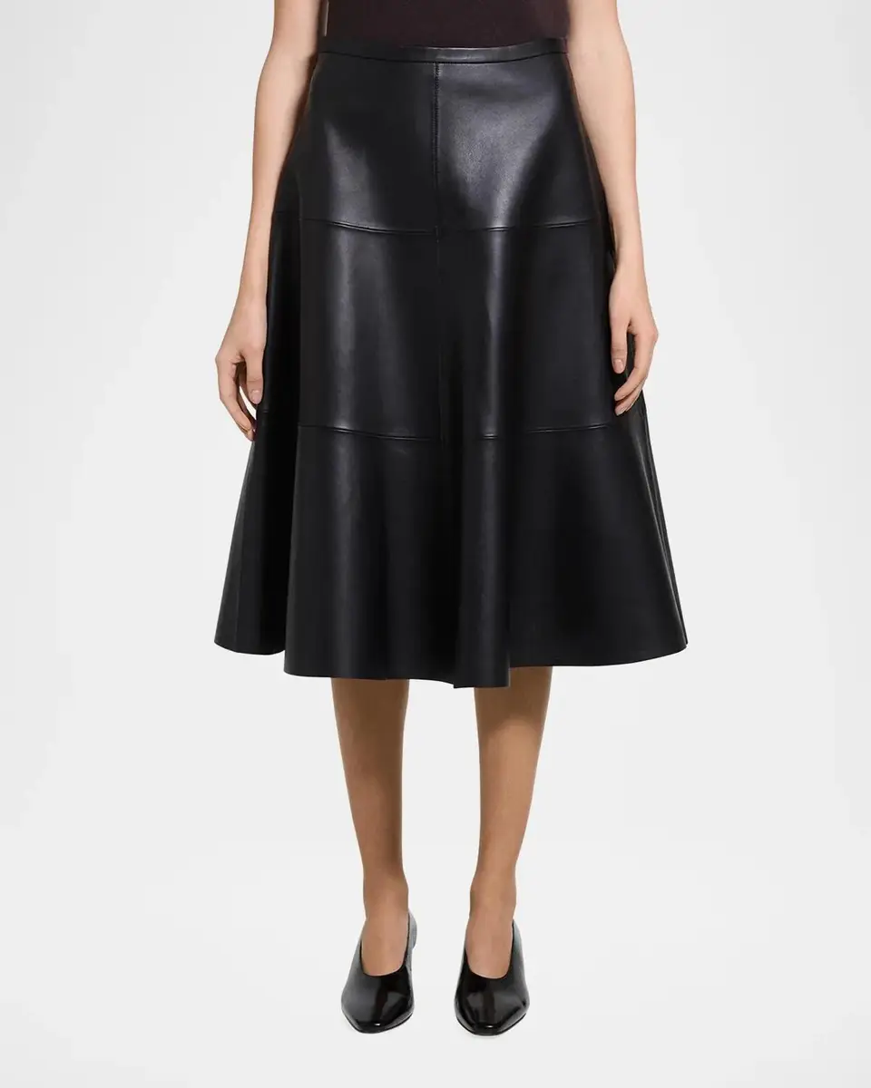 Theory Leather Midi Circle Skirt | Thumbnail 4