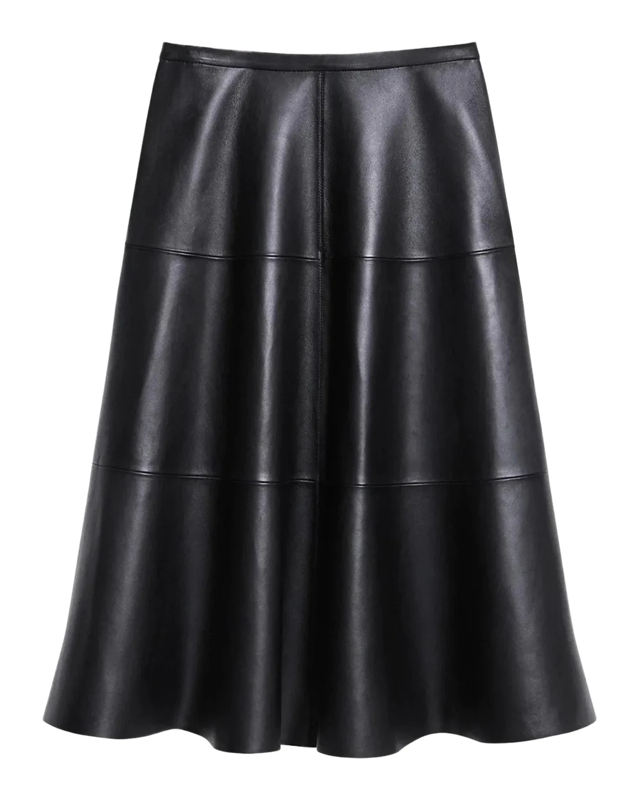 Leather Midi Circle Skirt