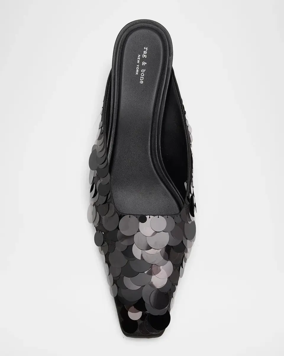 rag & bone Kai 55MM Paillette-Embellished Satin Mules | Thumbnail 5 rag & bone Kai 55MM Paillette-Embellished Satin Mules | Thumbnail 5