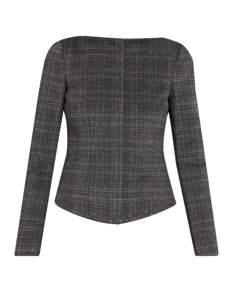 Theory Plaid Tweed Jacket