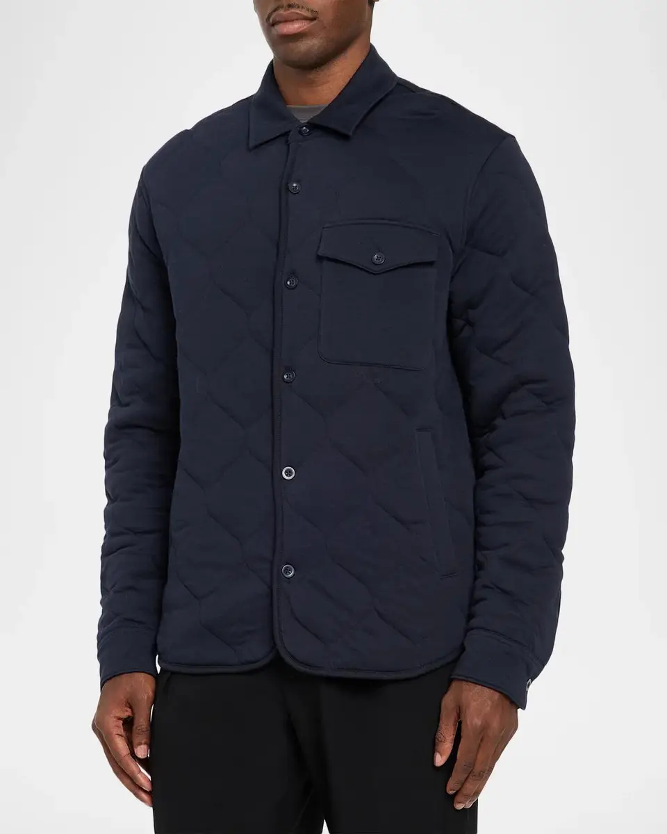 Vince Men's Cotton Quilted Shirt Jacket | Thumbnail 4 Vince Men's Cotton Quilted Shirt Jacket | Thumbnail 4