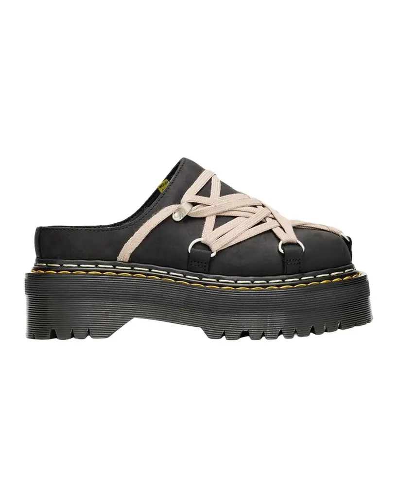 Dr. Martens x Rick Owens x Dr. Martens Quad Sole Megalace Leather Mules