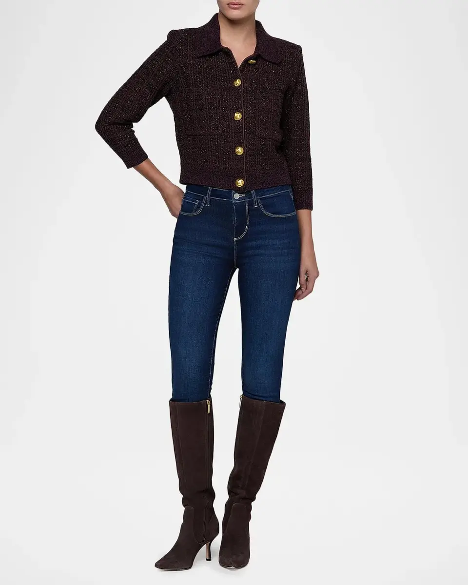 L'Agence Morrigan Tweed Stitch Cardigan | Thumbnail 2 L'Agence Morrigan Tweed Stitch Cardigan | Thumbnail 2