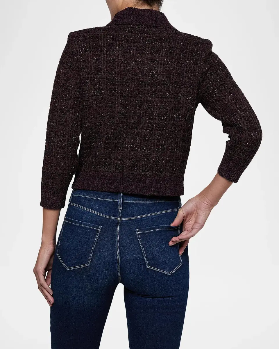 L'Agence Morrigan Tweed Stitch Cardigan | Thumbnail 3 L'Agence Morrigan Tweed Stitch Cardigan | Thumbnail 3