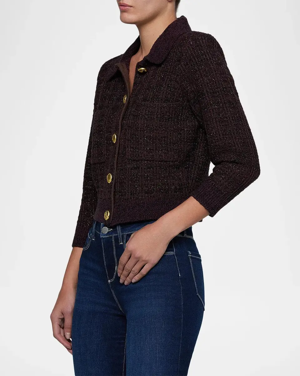 L'Agence Morrigan Tweed Stitch Cardigan | Thumbnail 5 L'Agence Morrigan Tweed Stitch Cardigan | Thumbnail 5