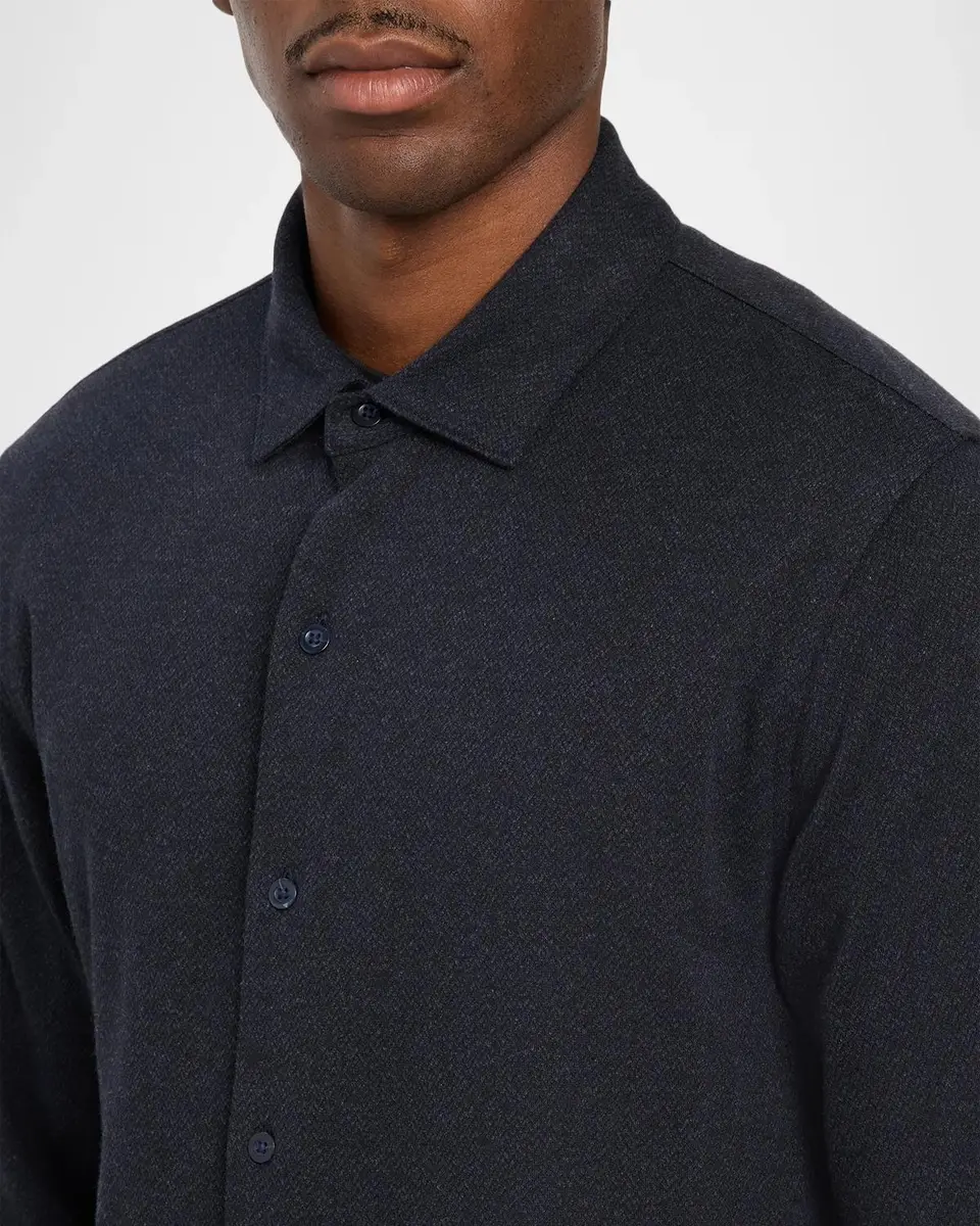 Vince Men's Micro-Herringbone Button-Down Shirt | Thumbnail 5 Vince Men's Micro-Herringbone Button-Down Shirt | Thumbnail 5