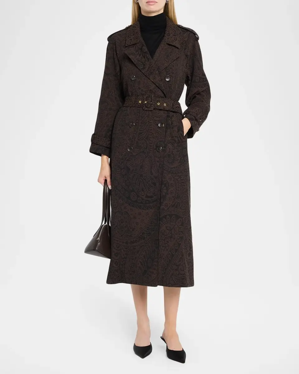 L'Agence Brinley Oversized Paisley Trench Coat | Thumbnail 2 L'Agence Brinley Oversized Paisley Trench Coat | Thumbnail 2