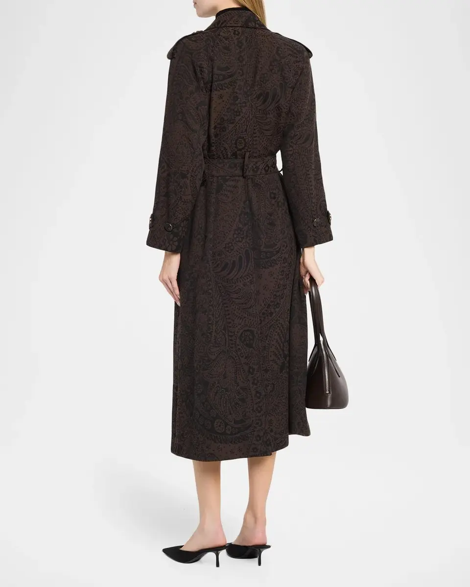 L'Agence Brinley Oversized Paisley Trench Coat | Thumbnail 3 L'Agence Brinley Oversized Paisley Trench Coat | Thumbnail 3