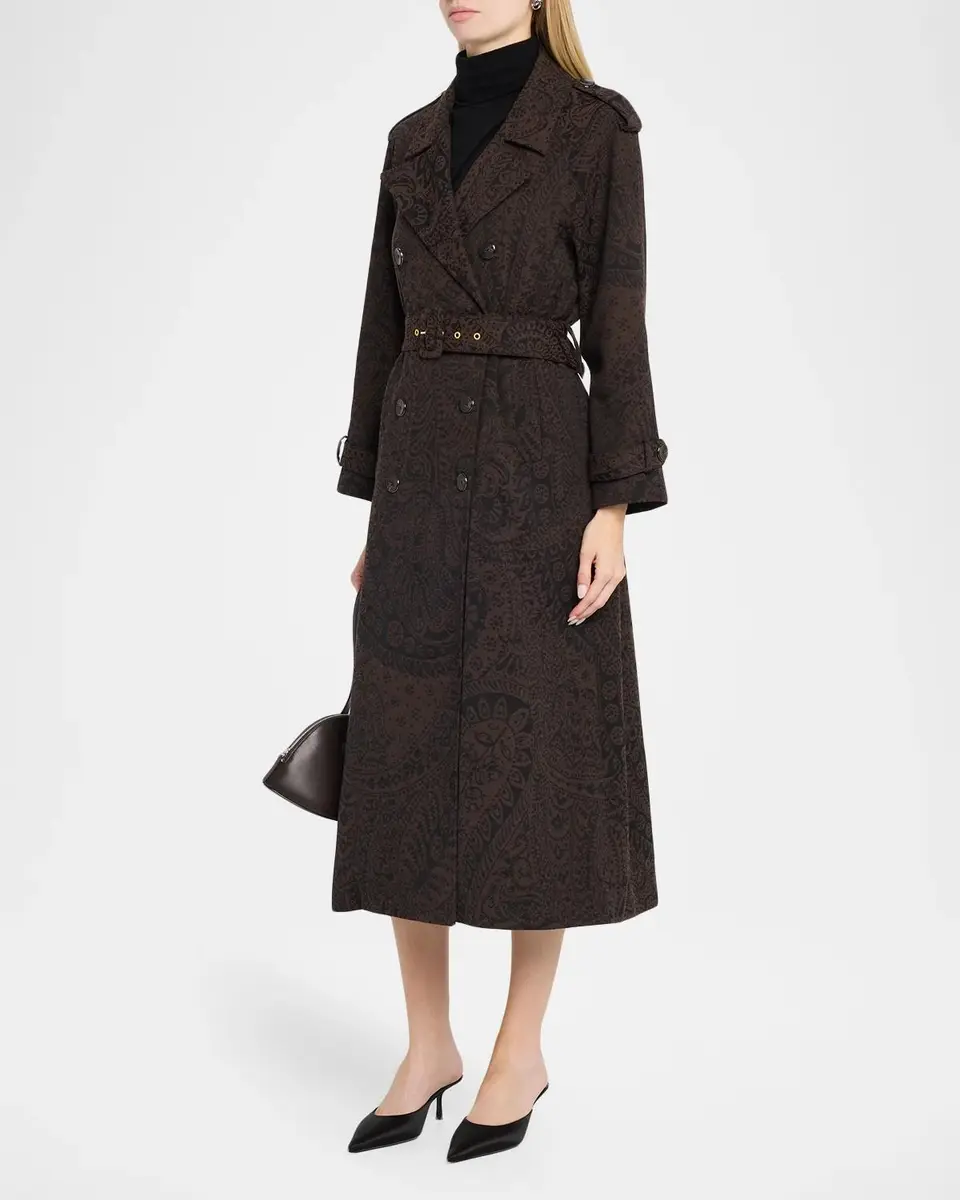 L'Agence Brinley Oversized Paisley Trench Coat | Thumbnail 4 L'Agence Brinley Oversized Paisley Trench Coat | Thumbnail 4