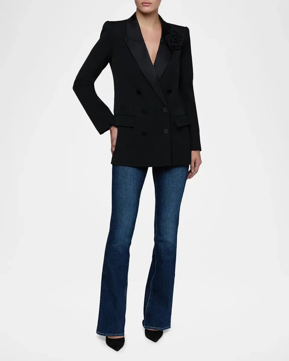 L'Agence Cambrie Oversized Blazer with Boutonniere | Thumbnail 2 L'Agence Cambrie Oversized Blazer with Boutonniere | Thumbnail 2
