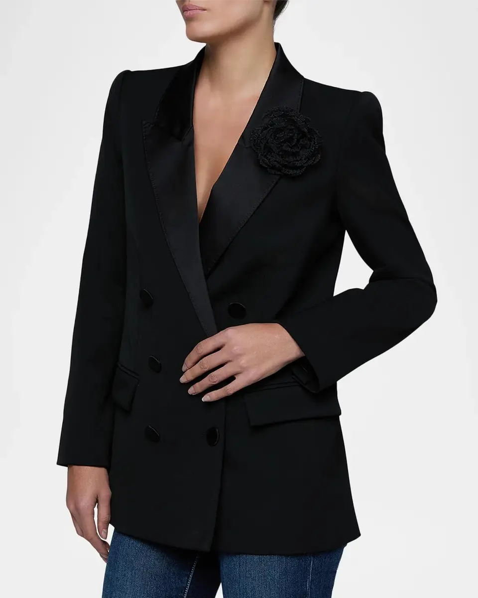 L'Agence Cambrie Oversized Blazer with Boutonniere | Thumbnail 5 L'Agence Cambrie Oversized Blazer with Boutonniere | Thumbnail 5