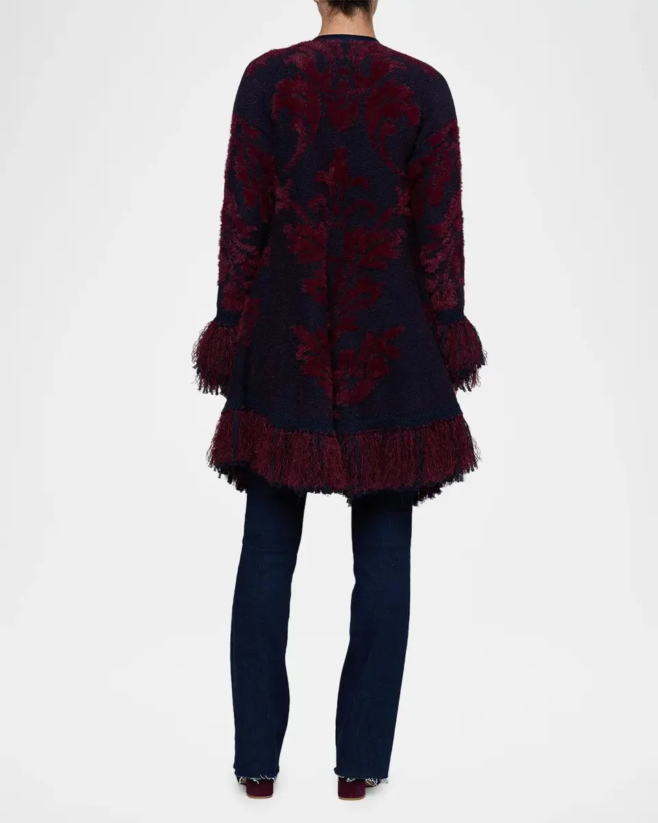 L'Agence Naiad Jacquard Fringe-Trim Cardigan | Thumbnail 3 L'Agence Naiad Jacquard Fringe-Trim Cardigan | Thumbnail 3