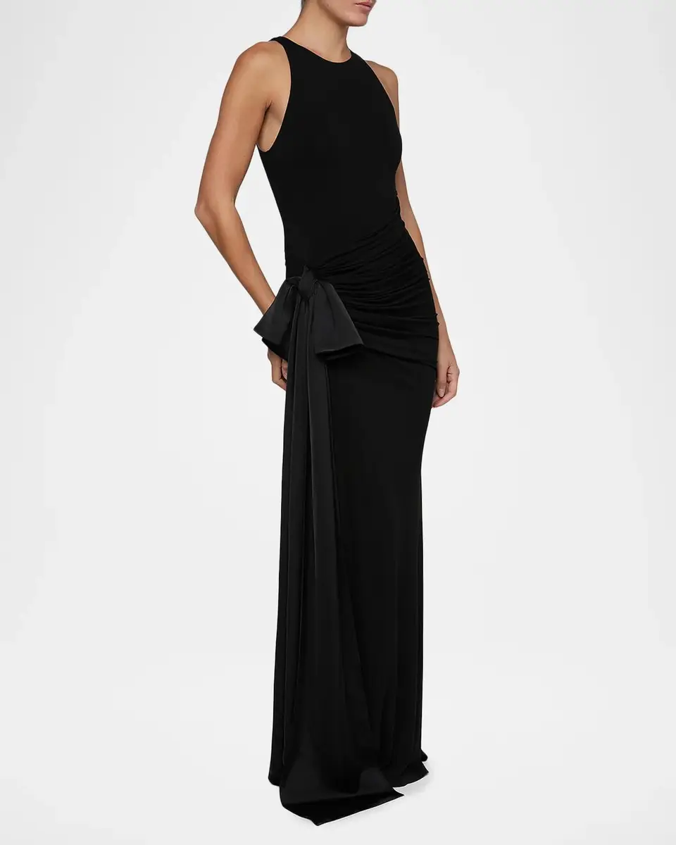 L'Agence Frost Shirred Sleeveless Gown | Thumbnail 5 L'Agence Frost Shirred Sleeveless Gown | Thumbnail 5