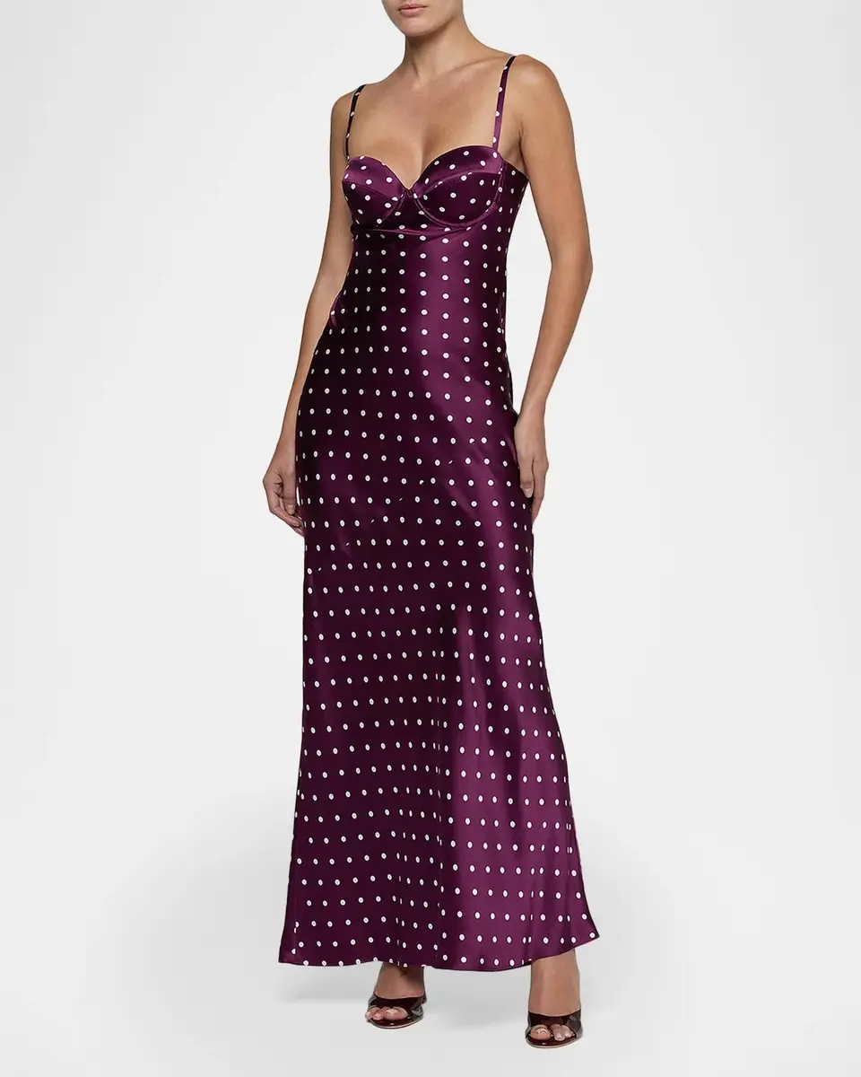 L'Agence Sayla Polka-Dot Silk Gown | Thumbnail 2 L'Agence Sayla Polka-Dot Silk Gown | Thumbnail 2