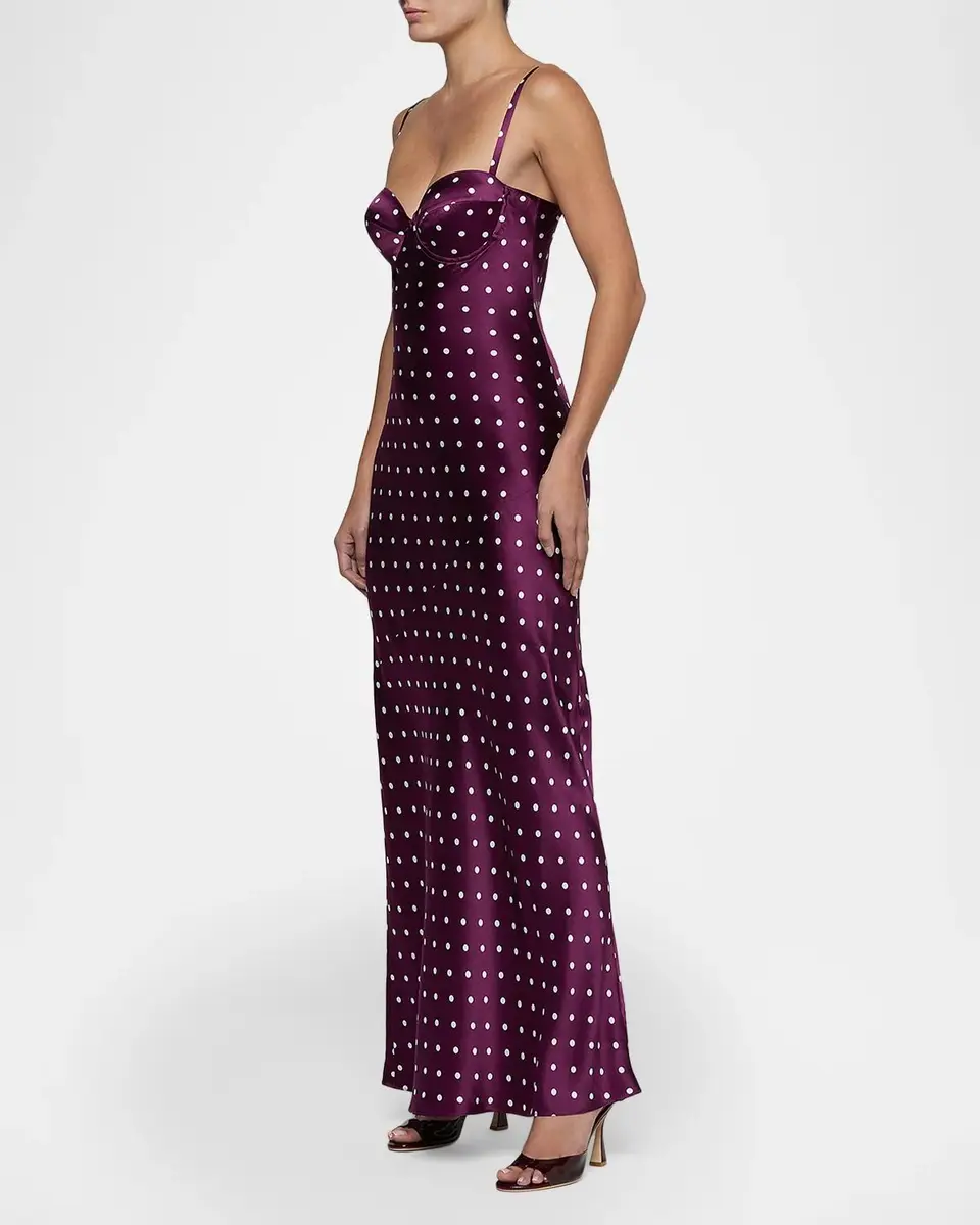 L'Agence Sayla Polka-Dot Silk Gown | Thumbnail 4 L'Agence Sayla Polka-Dot Silk Gown | Thumbnail 4