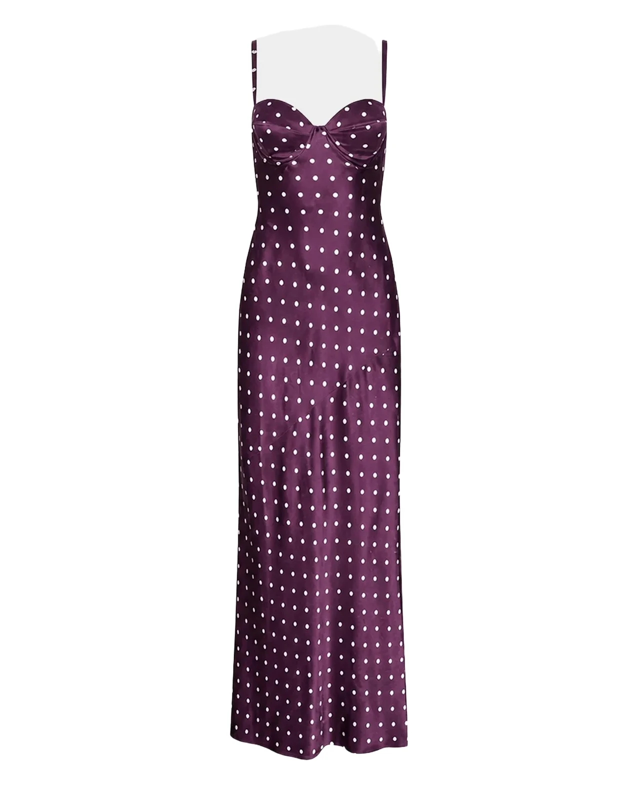 L'Agence Sayla Polka-Dot Silk Gown